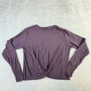 Athleta Womens Plum Purple Twist Front Modal Blend Sweatshirt Pullover Medium